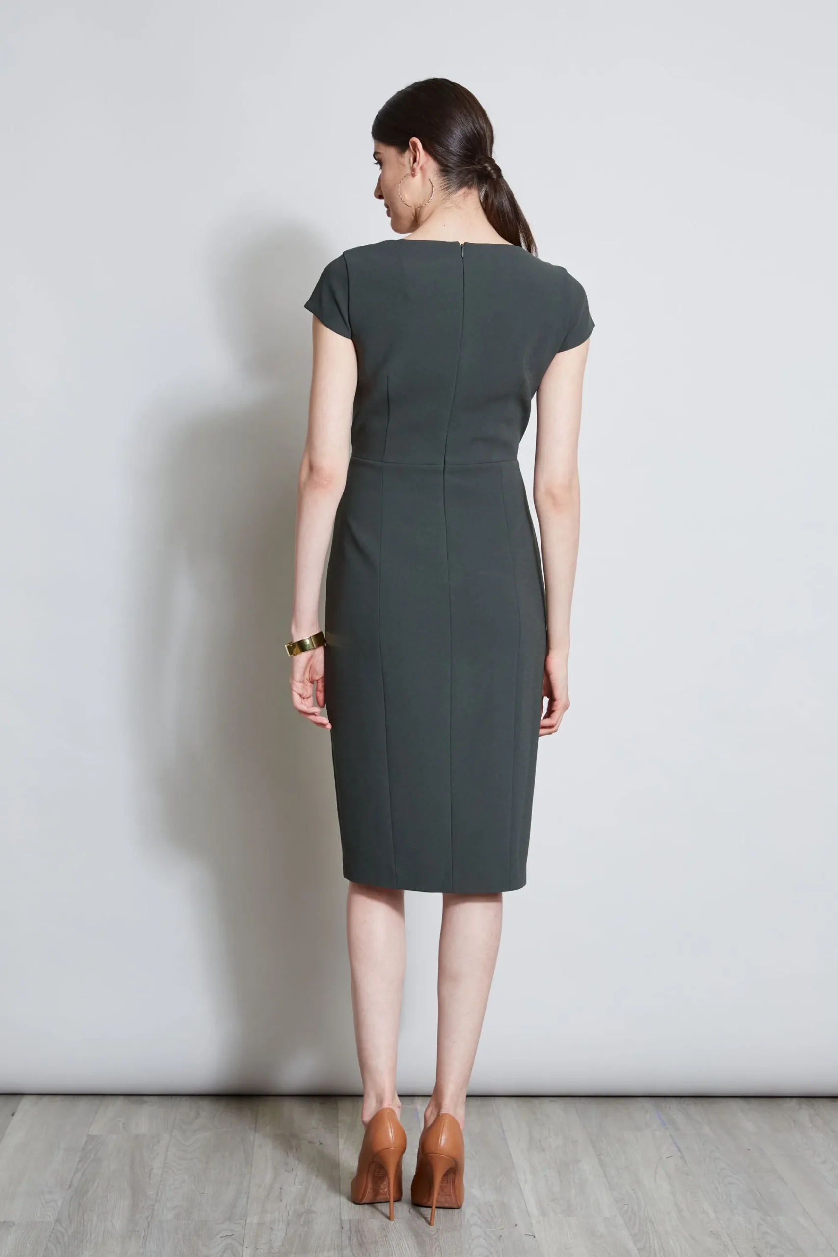 vneck_crepe_dress_4-1.webp Elie Tahari Dresses & Jumpsuits | Short Sleeve Dresses-V-Neck Crepe Dress