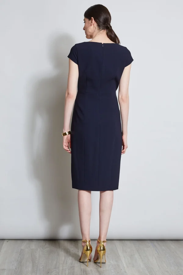 Elie Tahari Dresses & Jumpsuits | Short Sleeve Dresses-V-Neck Crepe Dress