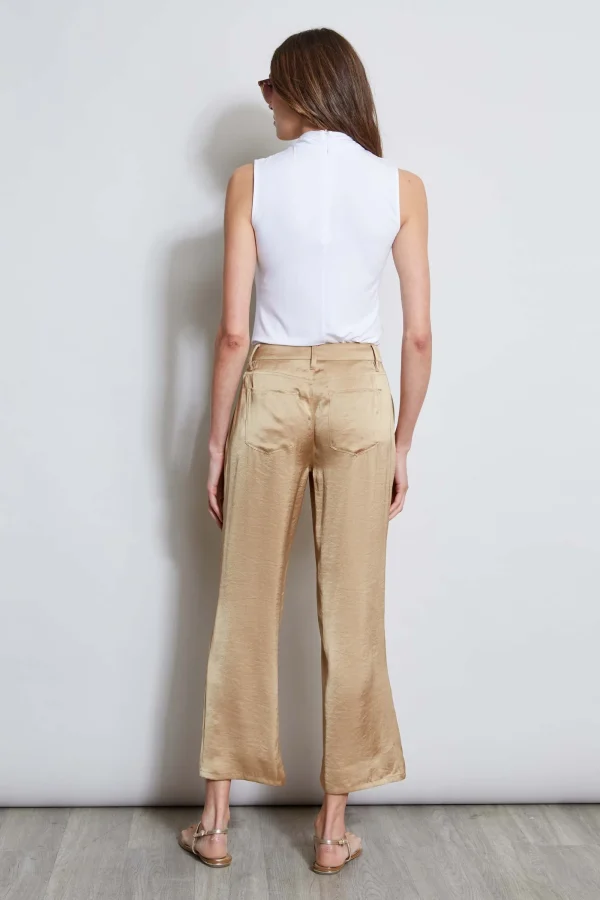 Elie Tahari Bottoms-Washed Satin Fluid Pant