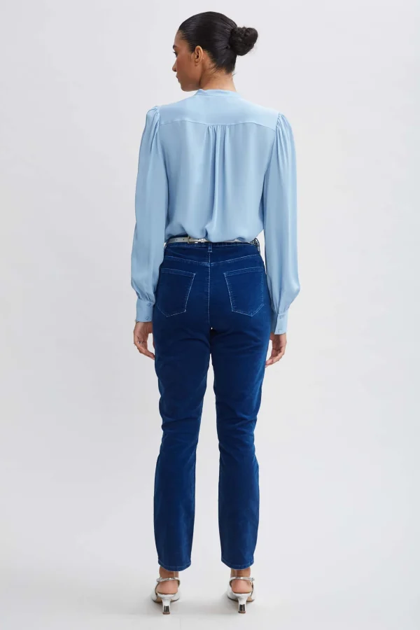 Elie Tahari Bottoms-Washed Velvet Slim Pant