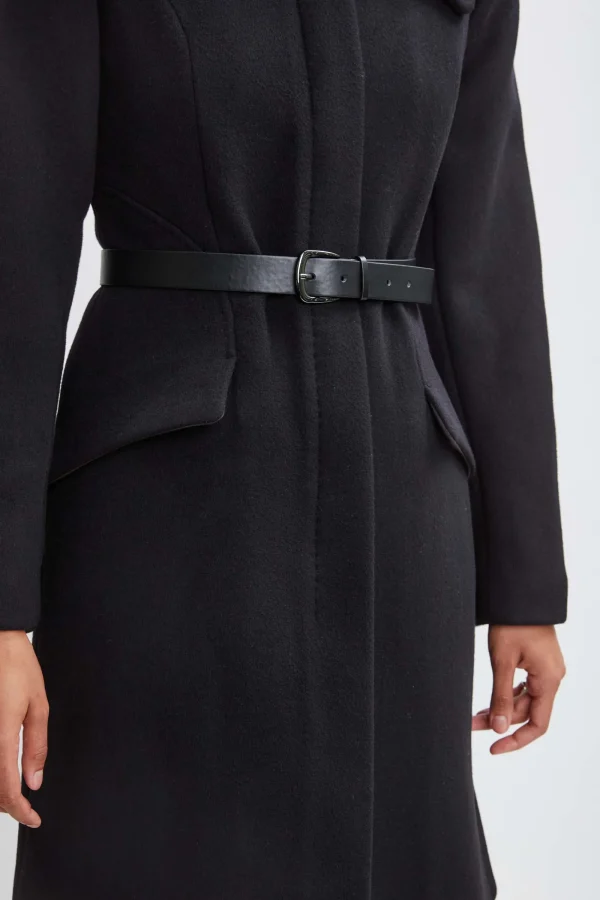 Elie Tahari Coats-Wool Belted Panel Coat