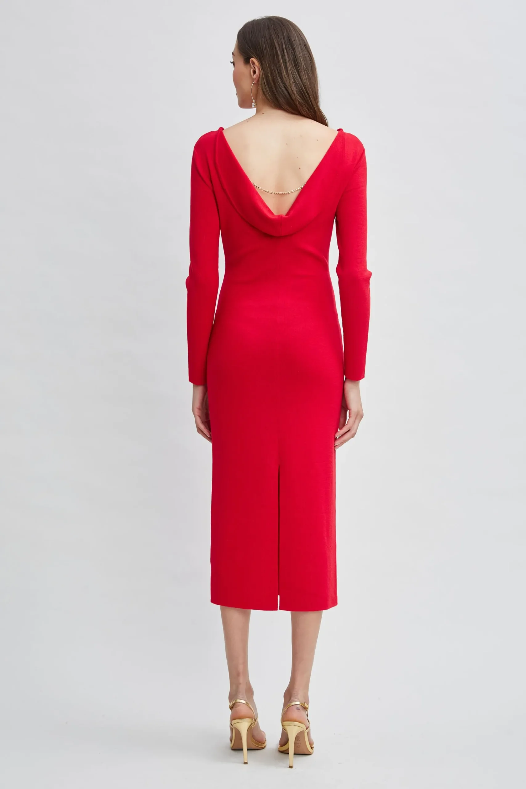 wool_draped_chain_sweater_4.webp Elie Tahari Dresses & Jumpsuits-Wool Draped Chain Sweater Dress